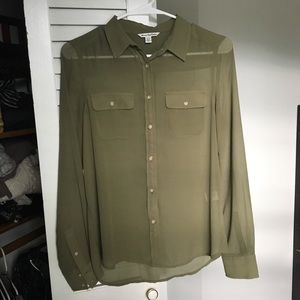 American Eagle sheer button down blouse